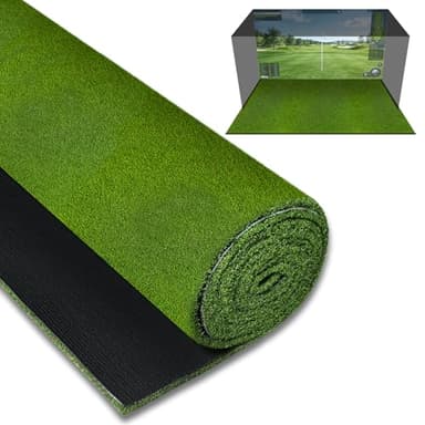WICTTISPOSI 8x4.8ft Golf Simulator Turf Mat, 15 mm Golf Mat for Home Setups, Golf Putting Mats Practice Indoor/Outdoor Training Golf Hitting Mat for Putting Practice Football Sports Gym Backyard