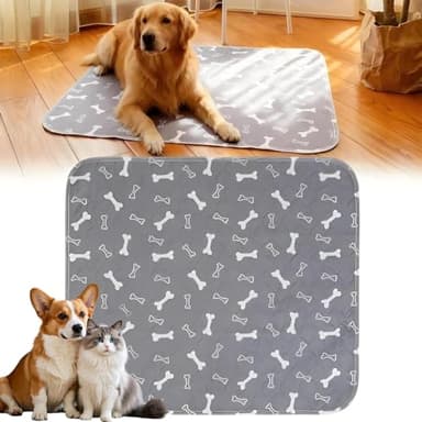 Puppy Pads with pheromones, Reusable Puppy Pads for Dogs & Cats, Washable, Durable Leak-Proof & Anti-Slip Pet Training Pads for Home & Travel(Grey, M: 23.6" × 15.7")