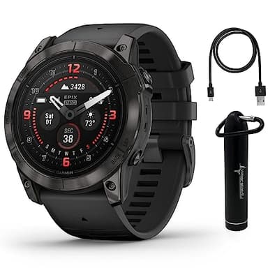 Garmin epix Pro (Gen 2) Sapphire Edition, 51mm, High Performance Smartwatch, Advanced Training Technology, Built-in Flashlight, Black with Wearable4U E-Bank Bundle