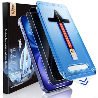 MAGIC JOHN 2 Pack for iPhone 16 (6.1) inch Privacy Tempered Glass Screen Protector, Auto Dust-Elimination, Bubble Free, Easy Installation