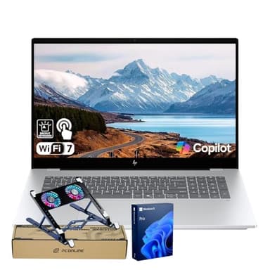 HP OmniBook(Envy Next Brand) 7 Laptop for Professional Workflows, 17.3" FHD Touchscreen, Ultra 7 258V Performance for AI Tasks, 32GB DDR5 RAM, 1TB SSD, Wi-Fi 7, Win11 Pro, Bundle with PCO Cooler