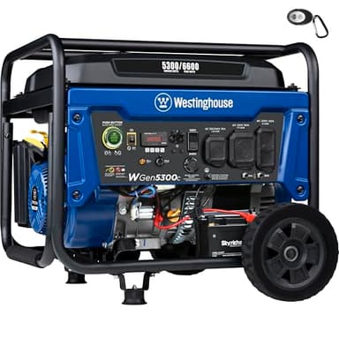 Westinghouse 6600 Watt Home Backup Portable Generator, Remote Electric Start with Auto Choke, Transfer Switch Ready, RV Ready, CO Sensor