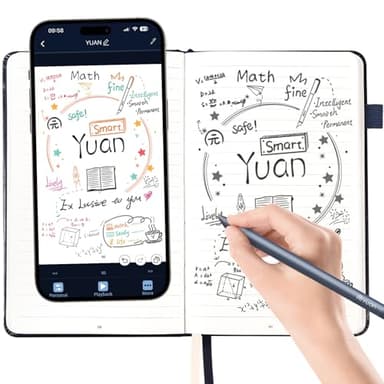 Yuan Smart Digital Notebook with Pen, Smart Pen for Note Taking Real-Time Sync-to-Digital, Smart Writing for Meeting Class Creation, Digitizing, Store, and Share Handwritten Notes via App(iOS/Android)