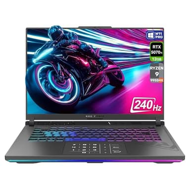 ASUS ROG Strix G16 Gaming Laptop, AMD Ryzen 9-9955HX, 32 GB DDR5 RAM, 2 TB PCIe SSD, 16" 2.5K (2560x1600) Display, Nvidia G-Force RTX 5070Ti, Backlit Chiclet Keyboard RGB, W11 Pro, Eclipse Gray