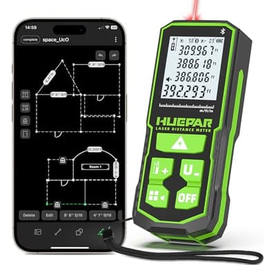 395FT Bluetooth Laser Measuring Tool with Angle Sensor, Fathers Day Dad Gifts, Huepar 1/16in Accuracy Laser Distance Measurement Tool, M/in/Ft, Digital Laser Room Measuring Device, Distance Meters