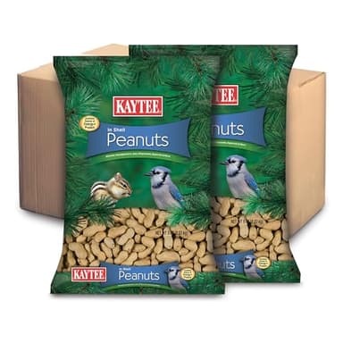 Kaytee Whole Peanuts in Shell for Cardinals, Blue Jays, Woodpeckers and Other Outside Wild Birds, Two 5 Pound Bags