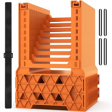 WELLUCK RV Sewer Hose Support 10FT, Blaze Orange RV Sewer Support with Adjustable Height Design, Secure Rubber Band and Carry Strap, Quick Setup and Collapse for Campers Travel Trailers and Motorhome