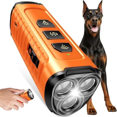 Cbersmg Dog Bark Deterrent Device 3X Anti Barking Device for Dogs, 5 Modes Stop Neighbors Dog Barks No More Safe for All Dogs 50FT Bark Control Indoor Outdoor with Flashlight,Dog Training Device