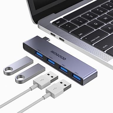 USB C to USB Hub 4 Ports,MOGOOD USB C to USB Hub Multiport Adapter,USB C Splitter with USB 3.0 Port,USB Type C Docking Station for MacBook Pro/Air2020/2019,Surface Pro and More