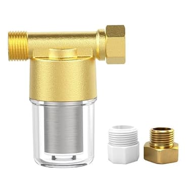 Washing machine water filter, capable of filtering out impurities of 40 microns in water, protecting household appliances. Suitable for water heaters and showers, (aurichalceous)