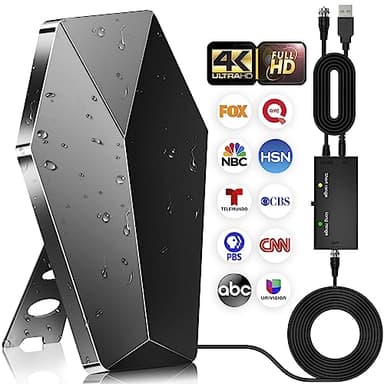 2026 Upgraded Strongest Digital TV Antenna, 3600+ Miles Range TV Antenna for Smart TVs, Indoor/Outdoor HDTV Antenna for Local Channels with Amplified Signal Booster Supports 4K 8K 1080p-38 FT Cable