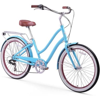 sixthreezero EVRYjourney Women's Beach Cruiser Bike, Step-Through Touring Hybrid Bicycle