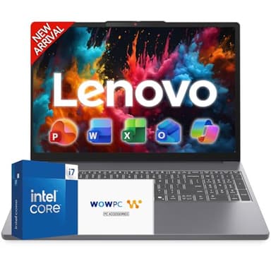 Lenovo Slim 3 15" Business Laptop w/Office 365 for The Web, Intel Core i7-13620H, Copilot AI Ready, 16GB DDR5 RAM, 1TB Storage(512GB SSD + 500GB External Drive), Windows 11, WOWPC 3-in-1, No Mouse