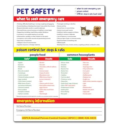 Safety Magnets by ZOCO – Pet Safety Fridge Magnet – Cat & Dog CPR – Safe & Toxic Foods & Plants Chart – Pet Sitter Emergency Supplies – 8.5x11 Laminated Quick Reference Card