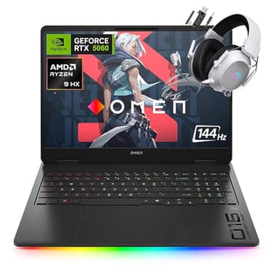 HP Omen 16 2K 144Hz Gaming Laptop,16-Core AMD Ryzen 9 8940HX(Beat Intel i9-14900HX), 32GB DDR5 RAM 1TB SSD, NVIDIA GeForce RTX 5060, Backlit, Wi-Fi 6E, Win 11 Pro, Bundle with Accessory