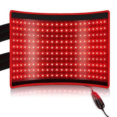BestQool Red Light Therapy for Body, Dual Chip 660nm 850nm Red Near Infrared Light with Timer, Large Pads Belt Wearable Wrap, Infrared Light Therapy for Knee Back Waist Elbow. 43W