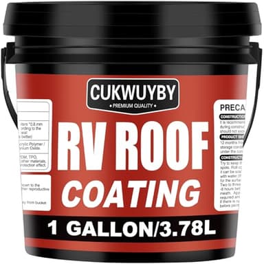 RV Roof Coating, Easy to Apply Solar Reflective Sealant, Quick Drying RV Roof Sealant, Trailer and Camper Roofs Leak Repair Liquid Waterproof Paint, 1 Gallon (White)