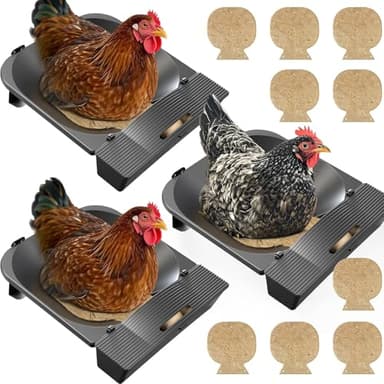 IVAHOU Roll Away Nesting Box for Chicken Coop, 3-Pack with 9 Coconut Fiber Pads, Automatic Egg Collection System (3Pack)