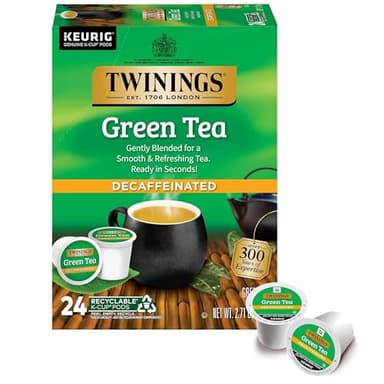 Twinings Decaffeinated Green Tea K-Cup Pods for Keurig, 24 Count (Pack of 1), Smooth Flavour, Enticing Aroma, Enjoy Hot or Iced