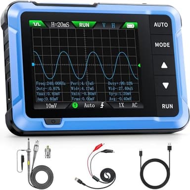 FNIRSI DSO-510 Handheld Oscilloscope/DDS Signal Generator 2 in 1, Digital Portable Automotive Oscilloscope 2.8 inch TFT, 10MHz Bandwidth, 48MS/s Sampling Rate, Trigger Function Auto/Nomal/Single