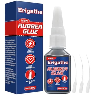 Rubber Glue, 30g Black Adhesive for Shoes, Metal, Plastic and DIY, with Anti-Clog Cap, Waterproof, Heat-Resistant (1)