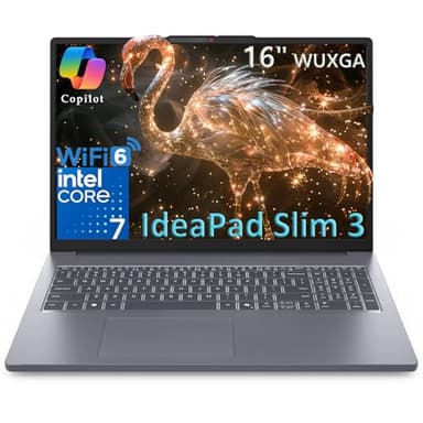 Lenovo Laptop Computer ideaPad Slim 3 for Student Home Study with Lifetime Office 365, Intel 10-Core i7-13620H, (16GB DDR5 RAM, 512GB PCIe SSD), 16" FHD+, Numeric Keypad, Ash Gray, Windows 11 Home