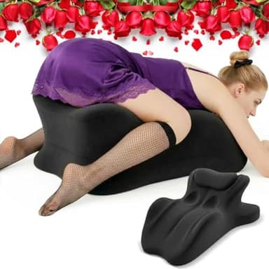 Koriva Memory Foam Ergonomic 27° Angled Wedge Pillow for Couples– Multi-Position Support Pillow, Enhanced Supporting Model Furniture Pillow,Helps Relieve Back Pain, with Removable Cover (Black)