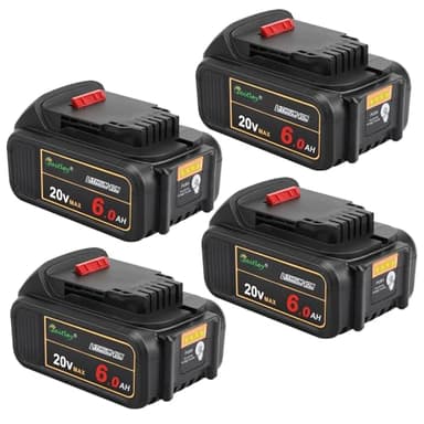 waitley 4 Pack 20V 6A Replacement Battery Compatible with Dewalt DCB200 DCB206 DCD DCF DCG Series Cordless Tools (Not Made in Dewalt)