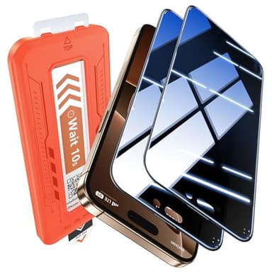 EGV Compatible for iPhone 16 Pro Privacy Screen Protector [9H+ Military Grade Shatterproof & 100% Anti Spy], Privacy Screen iPhone 16 Pro Tempered Glass, Full Coverage Protection, 2 Packs