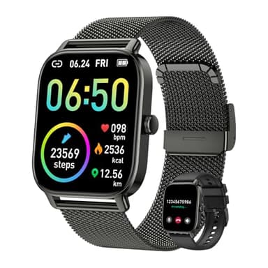 Smart Watch for Men Women Fitness: Running Make Answer Call Digital Mens Watches Waterproof Smartwatch for Android Phone iPhone Samsung Compatible Pedometer Step Tracker Sleep SpO2 Heart Rate Monitor