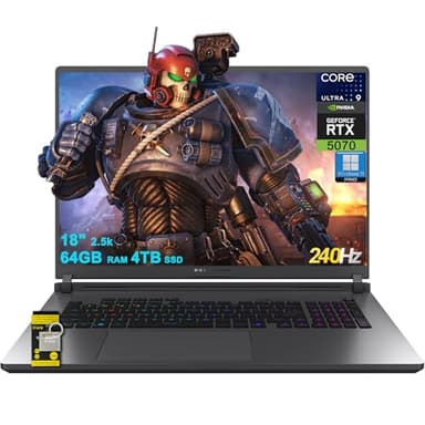 ASUS ROG Strix G18 G815 Gaming AI Laptop 18" 2560x1600 240Hz (100% DCI-P3) Intel 24-core Ultra 9 275HX 64GB RAM 4TB SSD GeForce RTX 5070 (Up to 798 AI Tops) RGB Backlit Win11Pro ICP Hub/