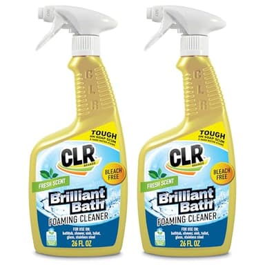 CLR Brilliant Bath Foaming Bathroom Cleaner Spray - For Use On Toilet, Bath, Shower, Sink, Glass, Stainless Steel - Fresh Scent, 26 Ounce Bottle (Pack Of 2)