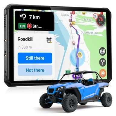 MUNBYN Rugged Tablet Android 14 ILT03, 8.68" GPS Tablet for UTV, 33W Fast Charging, IP68 Waterproof, 8000mAh Lasts 11 Hours, 32MP+48MP Dual Camera, 8GB+128GB, 4G LTE for Offroad, Drone, 2Y Protection