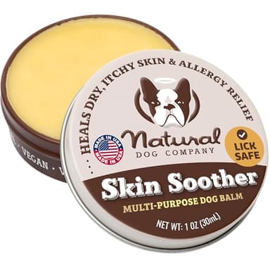 Natural Dog Company Skin Soother Balm, Protects from Hot Spots, Itching and Irritation Relief, Allergy Dog Lotion, Dog Moisturizer & Rash Cream with Coconut Oil & Vitamin E for Pets, 1 oz Tin