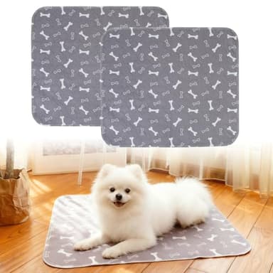 PuppyPads Pee Pads,2 Pack Reusable Washable Puppy Pads for Dogs,Puppy Pads with Pheromones,Leak-Proof & Anti-Slip,Absorbent Dog Training Pad for for Playpen,Whelping Box,Potty Training (15.7" × 23.6")