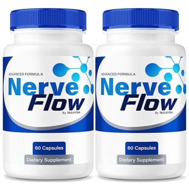 NutraVibe (2 Pack) Nerve Flow – Daily Support Formula with a Balanced Blend for Nerve Health, Comfort, and Function | NerveFlow Easy-to-Swallow Pills for Daily Nerve Support (120 Capsules)