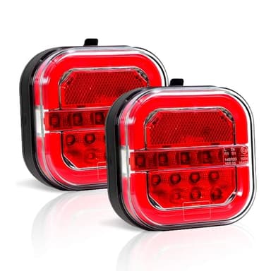 NeaLia Magnetic Wireless Trailer Lights, Rechargeable LED Trailer Light for Towing Truck, Waterproof Tail Tow Lights Kit for RV Camper Boat Caravan, Portable Turn Signal Brake Running Stop Red