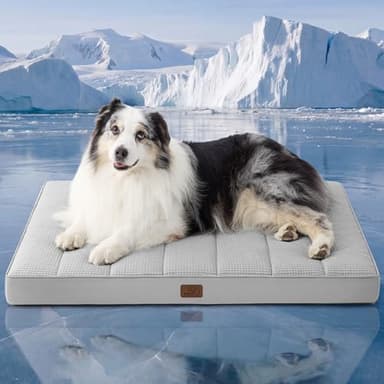 Bedsure Orthopedic Cooling Dog Bed for Crate - 41x29 Inches Extra Large Comfy Breathable Summer Beds with Removable Washable Cover, Cold Flat Egg Crate Foam Pet Mat, Suitable for Pet Up to 90 lbs