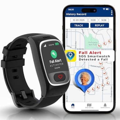 Seculife Smartwatch: Medical Alert Bracelet with GPS Tracker, Fall Detection Smart Watch, 2 Way Calling, SOS Button, Medical Watch, Emergency Device for Seniors, Life Alert System, Elderly Monitoring