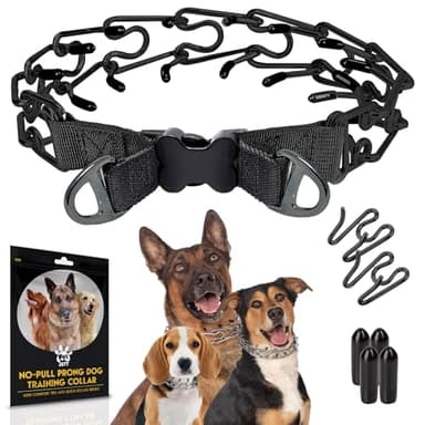 PetJett ProTrainer Prong Collar for Dogs - Choke Collar for Dogs, Pinch Collar for Dog Adjustable No Pull Training Collar for Small Medium Large Dog - Safety Durable Stainless Steel Metal Choker Chain