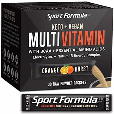 Vegan Superfood Daily Keto MultiVitamin for Men and Women BCAA BCCA Amino Acid Powder Packets Orange Mix Won't Upset Your Stomach Powdered Digestive Enzymes Vitamin B Natural Flavoring Energy Complex