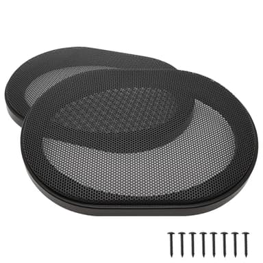 Fuhengli 5" x 7" Speaker Grill Covers, Car Speaker Subwoofer Guard Protector, ABS Plastic Frame with Metal Mesh, Black - 2Pcs
