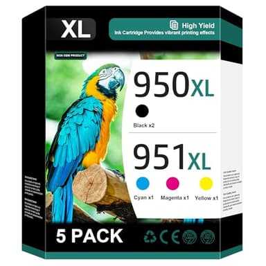 Acaves 950XL and 951XL Ink Cartridges Combo Pack (5-Pack) Replacement for HP 950XL 951XL Ink Cartridges for HP Printers OfficeJet 8600 Series Pro 251dw, 8100, 8600 Series