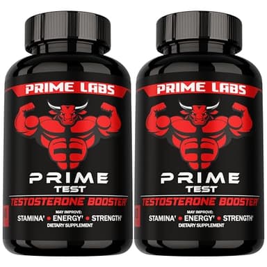 Prime Labs Testosterone Supplement for Men (2-Pack) - Stamina, Endurance, Energy, & Strength - Men's Testosterone Booster & Workout Supplement - 120 Caplets