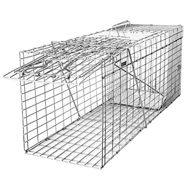 SZHLUX 32" Live Animal Cage Trap, Heavy Duty Folding Raccoon Traps, Humane Cat Trap for Stray Cats, Raccoons, Squirrel, Skunk, Mole, Groundhog, Armadillo, Rabbit, Catch and Release