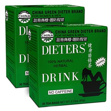 Uncle Lees Dieters Detox Tea for Weight Loss and Belly Fat, Chinese Green Herbal Tea with Senna Leaves, 100% Natural, Weight Loss for Women & Men, Pack of 2-30 Tea Bags Per Box