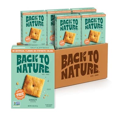 Back To Nature Cheddalicious Cheese Flavored Crackers, Vegan, Non GMO, 5 Ounces (Pack Of 6)