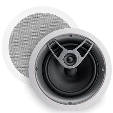 Polk Audio MC80 2-Way in Ceiling Speaker, 8" (Single) | Dynamic Built-in Audio | Perfect for Humid Indoor/Enclosed Areas | Bathrooms, Kitchens, Patios | White
