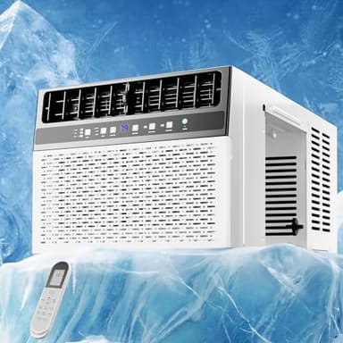 KEGIAN 12000 BTU U Shaped Window Air Conditioner, Window AC Units Cools up to 550 Sq. Ft, Ultra Quiet Saddle Window Unit AC with Full Window View, 6 Modes, 24H Timer, Remote, Energy Saver for Bedroom