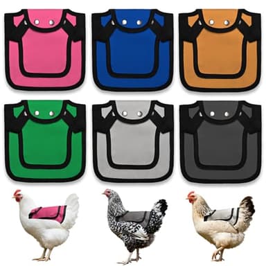 OIUXIMT 6 PCS Chicken Saddle for Hens, Chicken Aprons for Hens with Adjustable Strap, Hen Back Protector Saddles for Chickens Mating